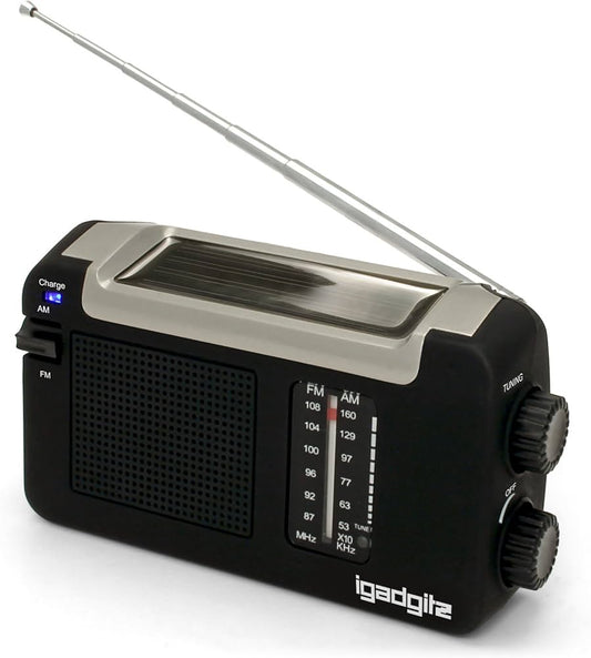 Igadgitz Eco Rrechargeable Solar Radio