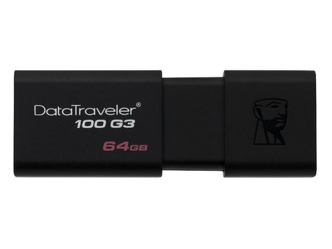 Kingston DataTraveler 100 G3 DT100G3/64GB USB-flash-enhet, Svart 64 GB