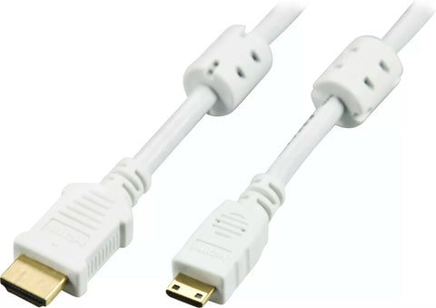 DELTACO Kbl HDMI-kabel, 19-pin ha - Mini HDMI ha 3m, v1.4, vit (HDMI-1036A)