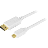 DELTACO DisplayPort till Mini DisplayPort kabel, 20-p ha - ha, 2m, vit
